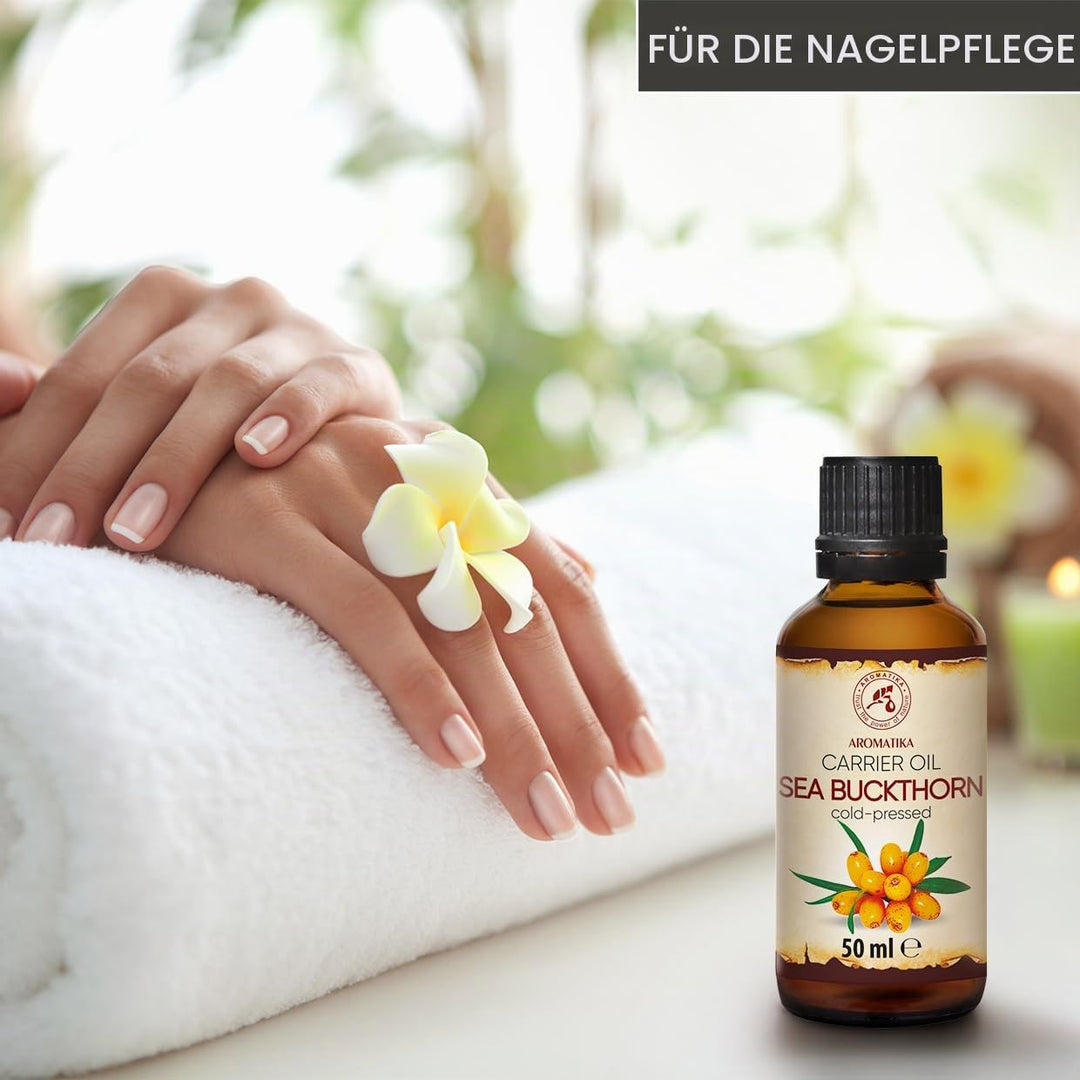 Sanddornöl 50ml für Hautpflege - Gesicht - Körperpflege - Kaltgepresst - Sanddorn Öl - Rein &amp; Natürl