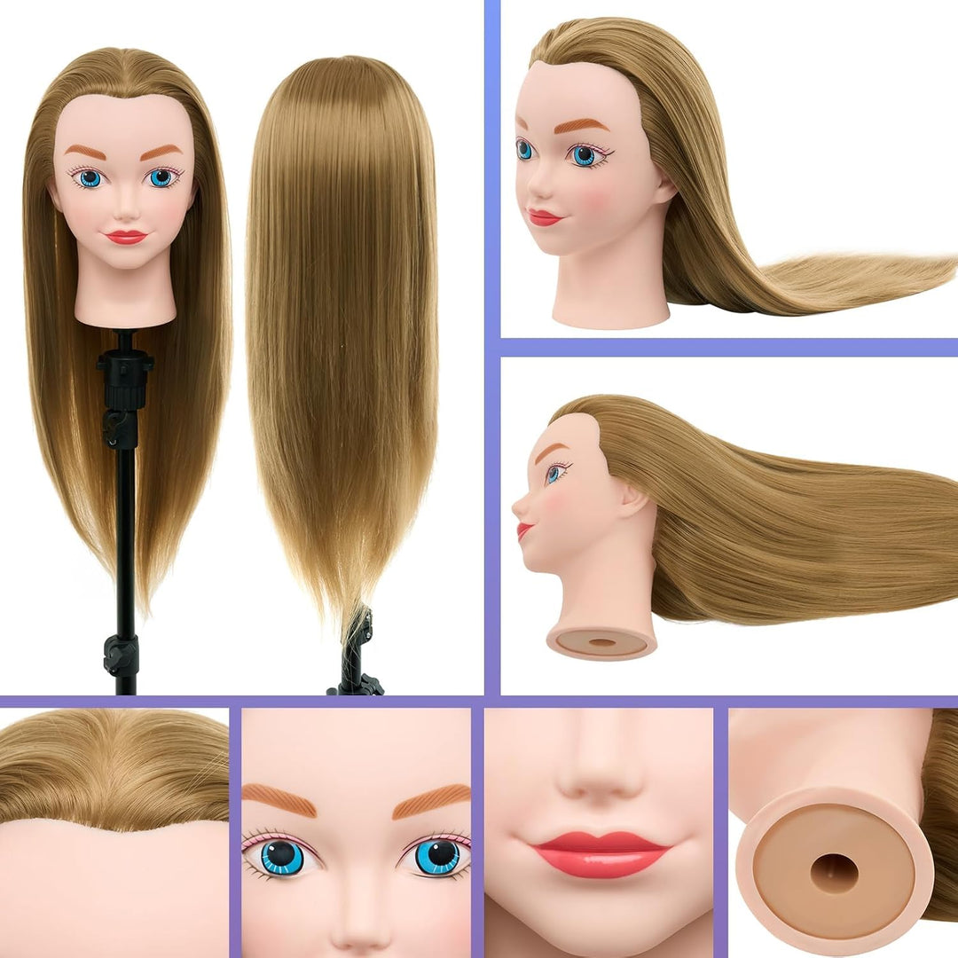 Neverland 20" Übungskopf Frisierkopf Friseur 100% Synthetisches Haar Perückenkopf Puppenkopf Trainin
