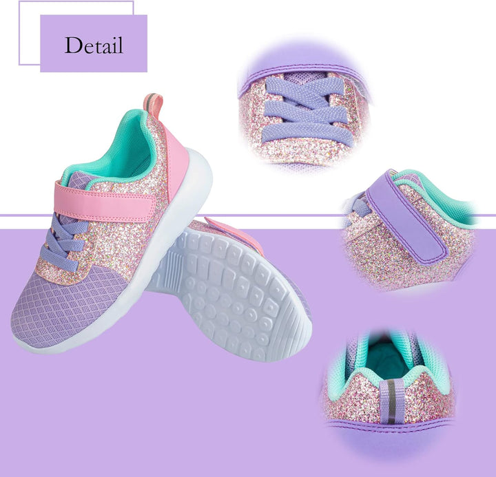 Mädchen Schuhe Kinder Turnschuhe Glitzer Sportschuhe Laufschuhe Hallenschuhe Sneakers Klettverschlus