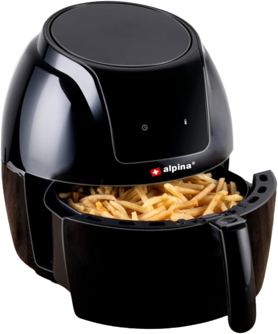 alpina Heissluftfritteuse - 5 Liter - 230V - Airfryer - Digitaler Touchscreen - Huhn, Gemüse, Brot,