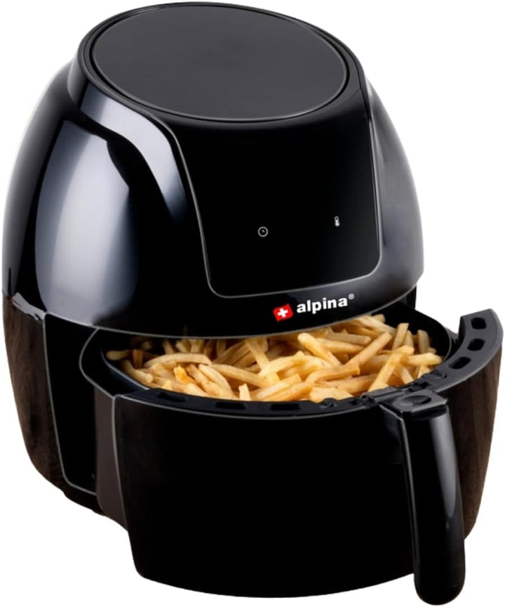 alpina Heissluftfritteuse - 5 Liter - 230V - Airfryer - Digitaler Touchscreen - Huhn, Gemüse, Brot,