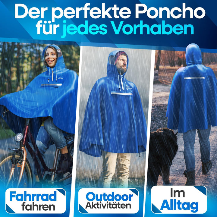 NEXTCOVER® NEU Regenponcho Fahrrad für Damen &amp; Herren - mit [AquaShield 2.0] Technologie I Regenponc