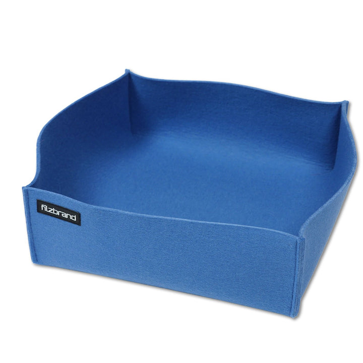 Dekoschale / Korb aus Designfilz von filzbrand, gross, mittelblau, Mittelblau