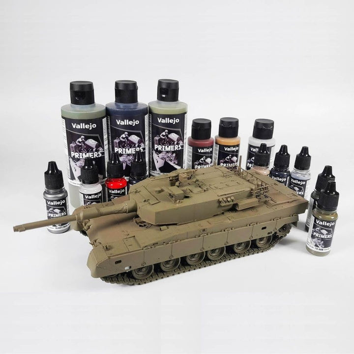 Vallejo Primers Dunkelgrau RAL7021, schnelltrocknende Acrylfarbe für Airbrush, ideal für Modellbau u