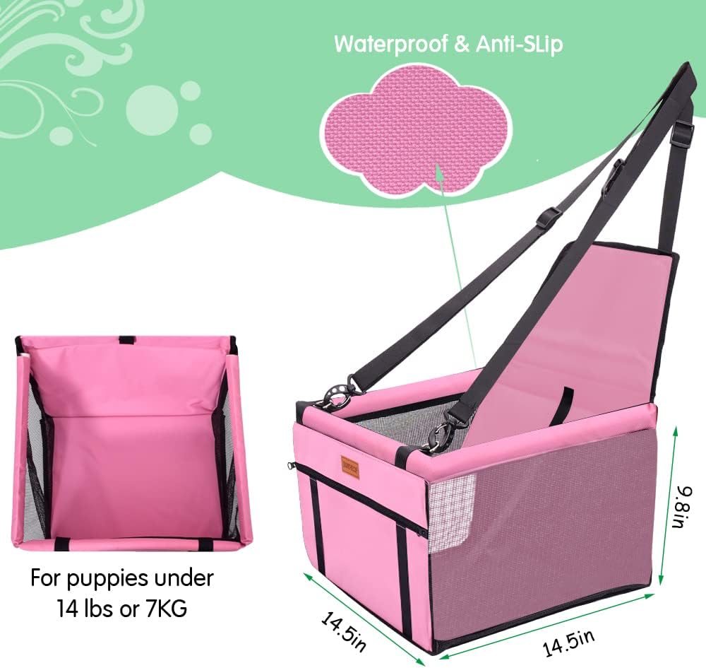 Hunde Autositz für kleine Hunde inkl Gurt Auto Hundesitz wasserfest stabil für Rückbank und Vordersi