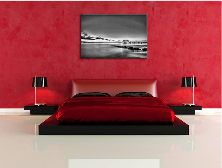 Pixxprint Timmendorfer Strand als Leinwandbild/Grösse: 100x70 cm/Wandbild/Kunstdruck/fertig bespannt