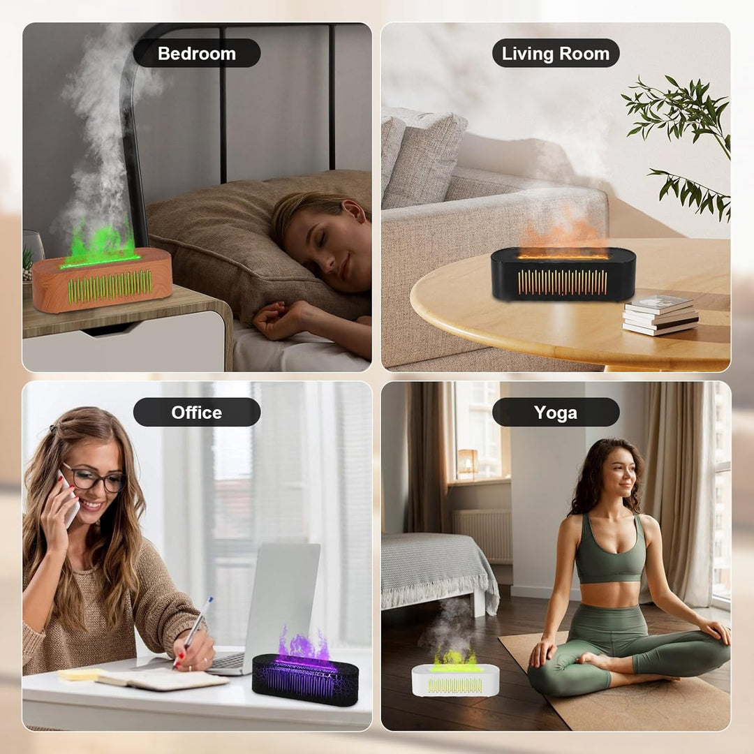Vulkan Luftbefeuchter Flammen Aroma Diffusor: 260ml Ultra-Leiser Ätherischer Öle Diffusor mit 7 Farb