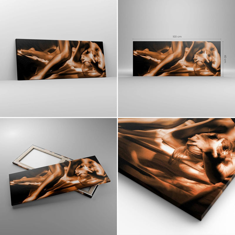 Bilder auf Leinwand 100x40cm Leinwandbild Nackte Frau Akt Modell Photofitness Gross Wanddeko Bild Sc