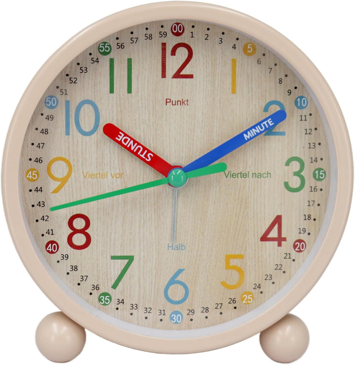 K&amp;L Wall Art Kinderwecker Lernuhr Kinder Tischuhr mit Lernzifferblatt Kinderzimmer Tischwecker mit N