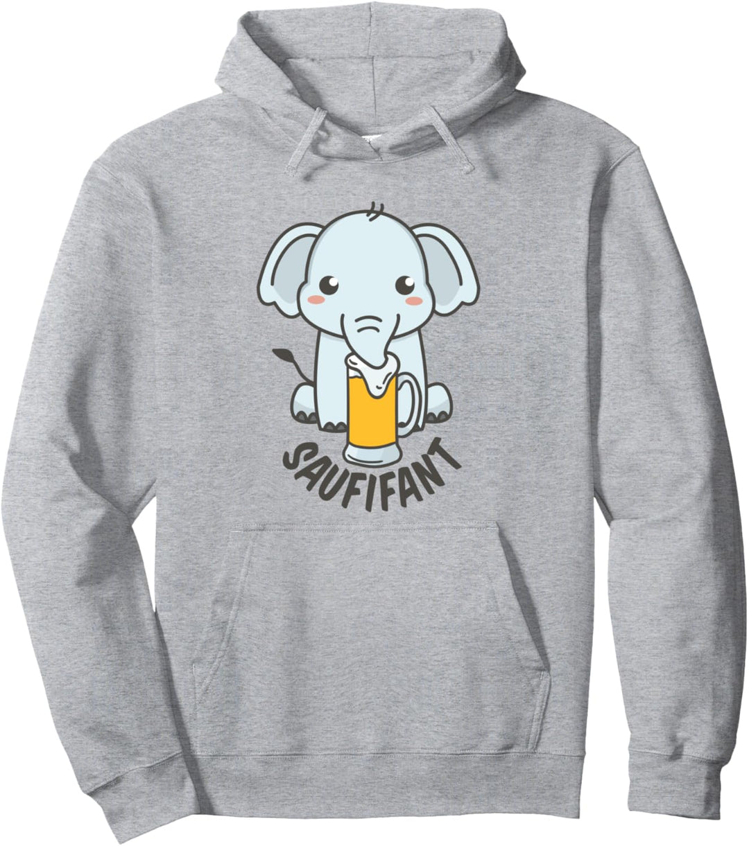 Saufifant Pulli Elefant Saufen Sauf Saufpartnerin Saufparty Pullover Hoodie