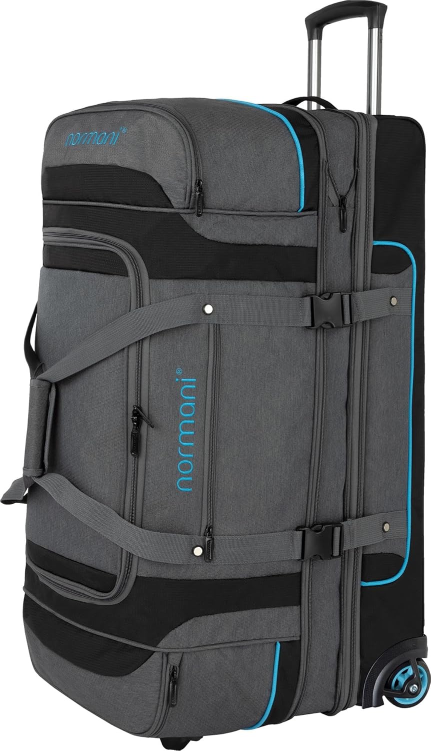 normani Reisetasche 2-Rad Trolley Weichgepäck Reisetasche mit Rollen und 6 Fächern - erweiterbarer R