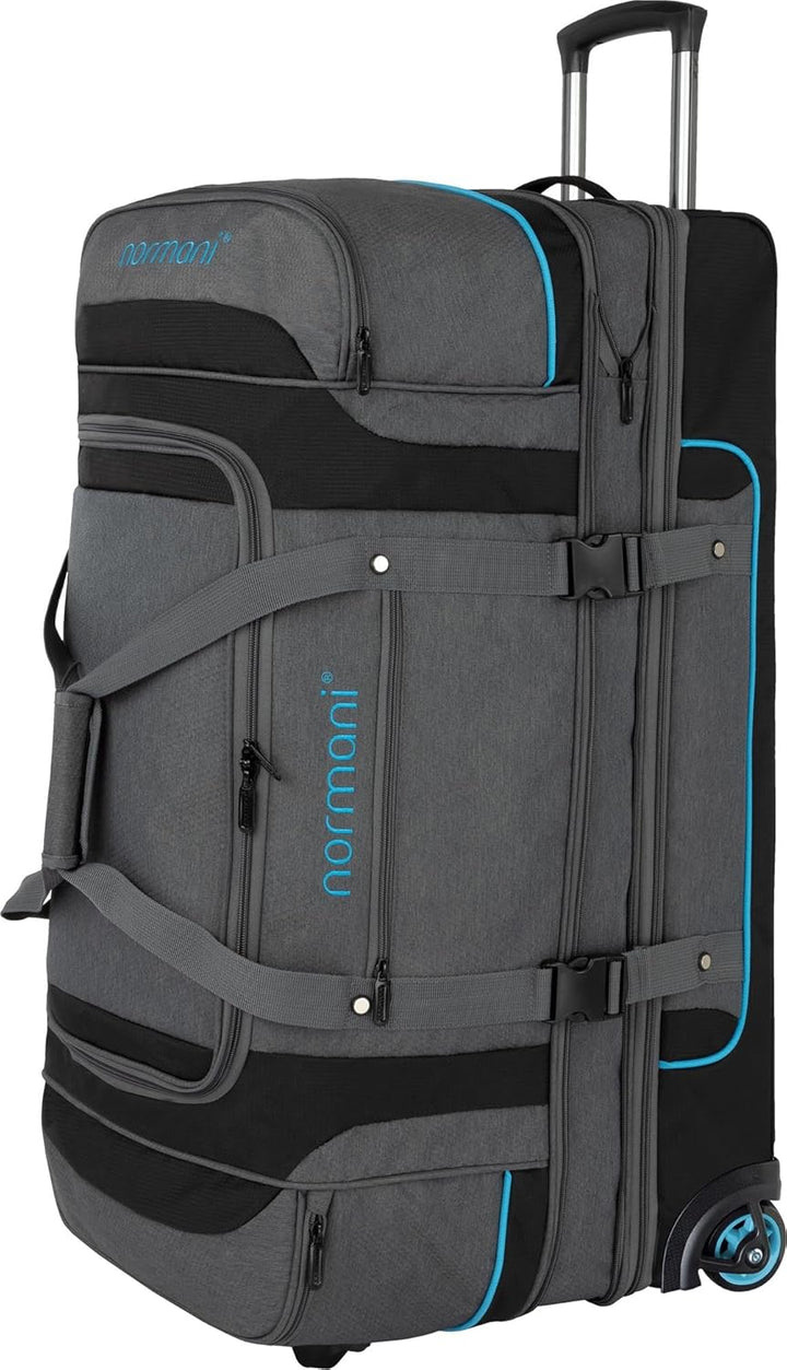 normani Reisetasche 2-Rad Trolley Weichgepäck Reisetasche mit Rollen und 6 Fächern - erweiterbarer R