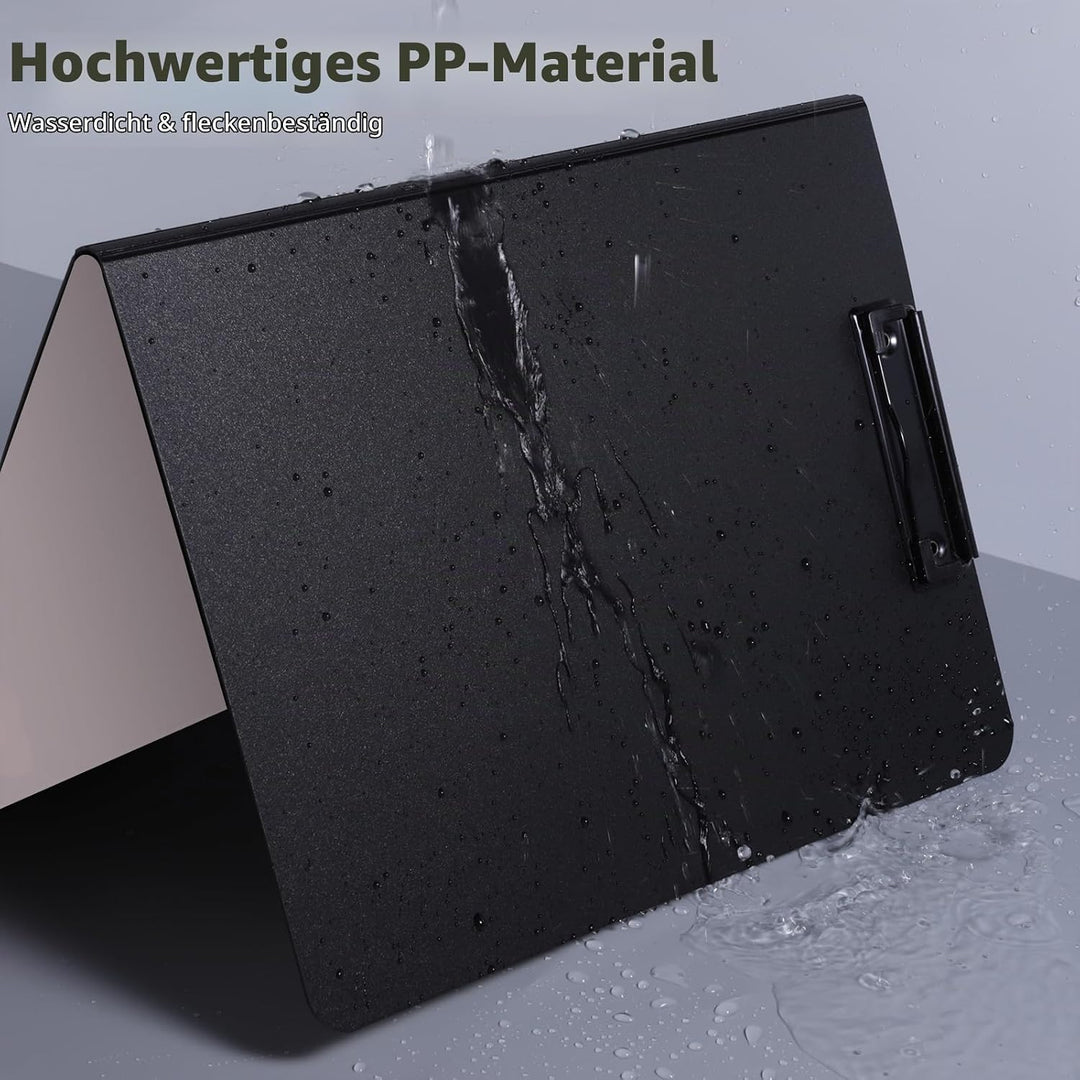Klemmbrett a4, Schreibmappe 2er Pack Klemmbrett mit deckel, Klemmbrettmappe mit 2 Klemmen, Schreibbr