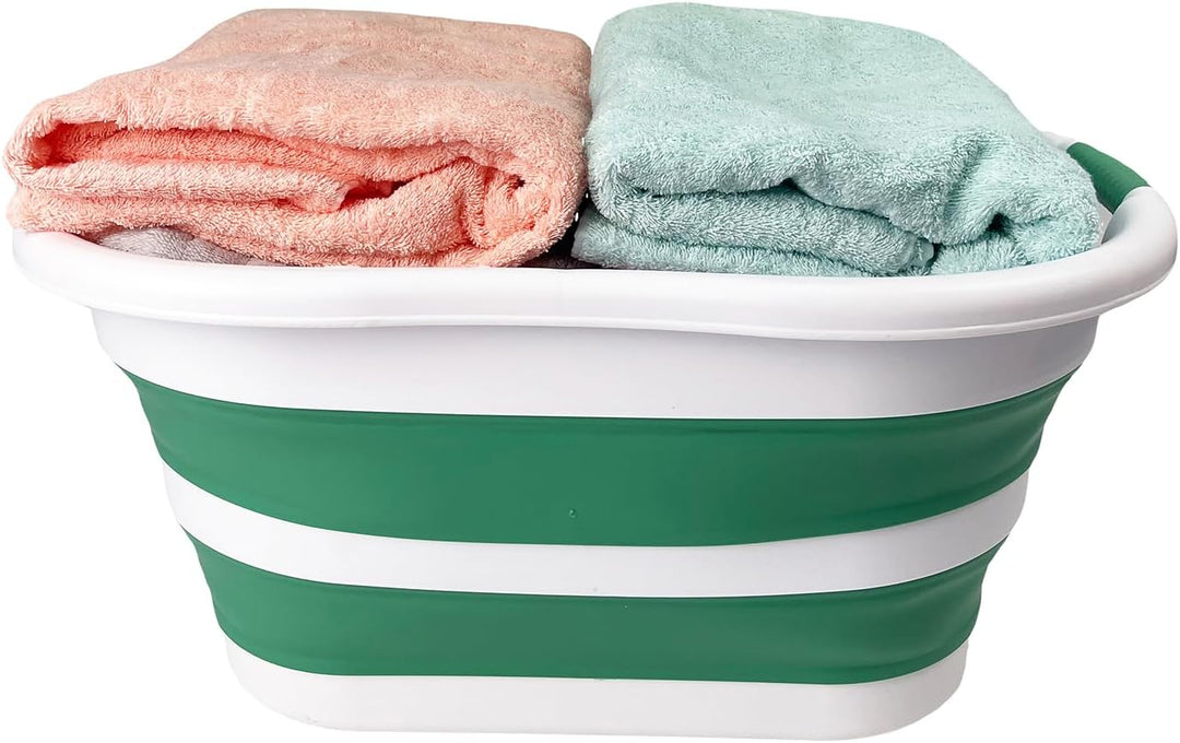 SAMMART 40L Set of 2 Collapsible Plastic Laundry Hamper - Foldable Pop Up Storage Container/Organize
