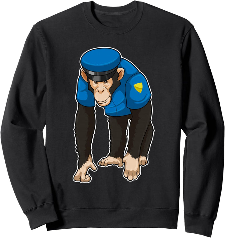 Affe Polizei Polizist Polizeiuniform Sweatshirt