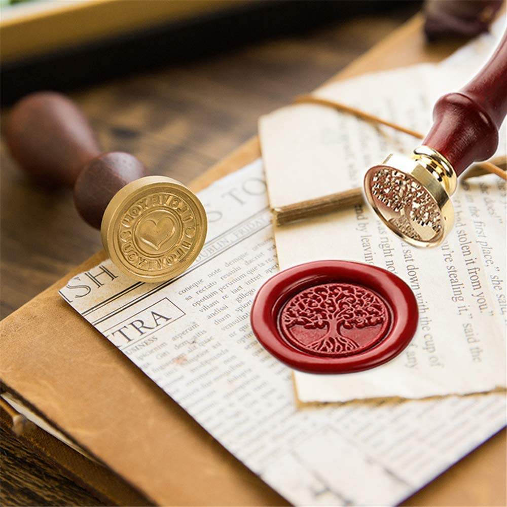 600 Stück achteckige Siegel wachs perlen Wachs Siegel Stempel Kit mit 1 Siegelstempel 24 Farbe-Siege
