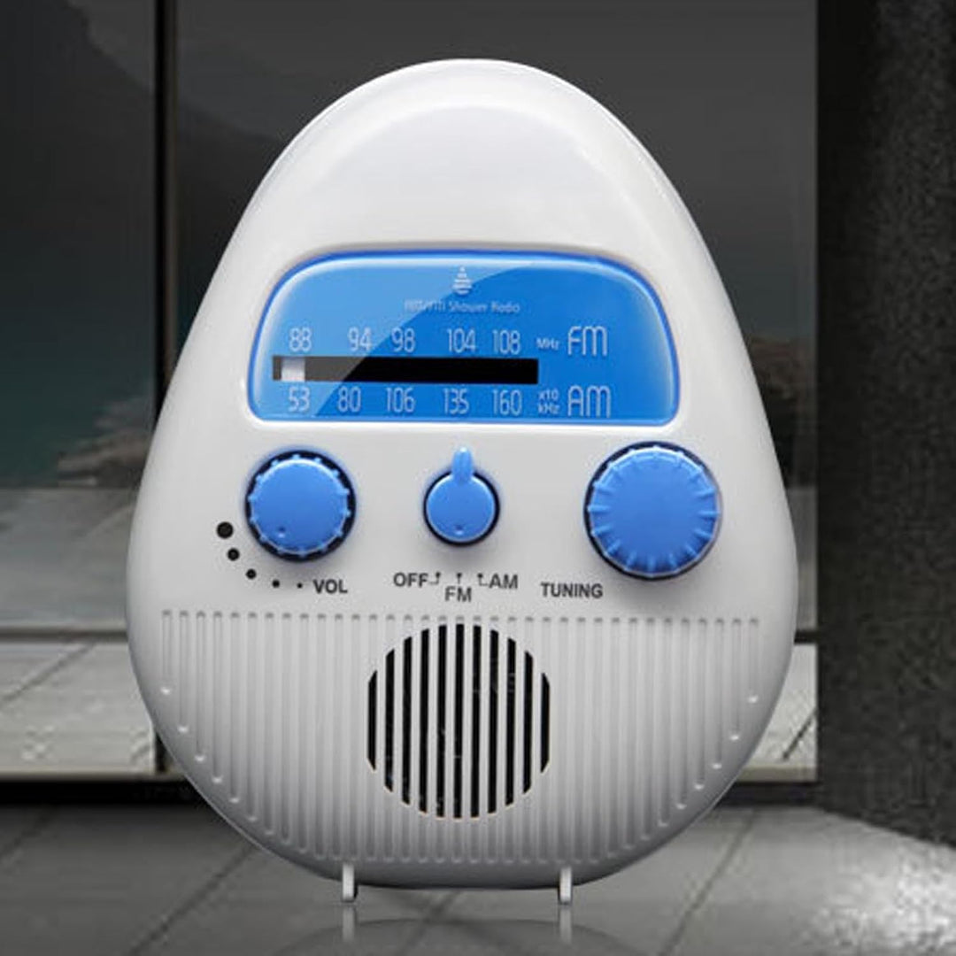 AM/FM-Duschradio mit Integriertem Lautsprecher, Wasserdichtes Badezimmer-Hängeradio mit Drehknopf Zu