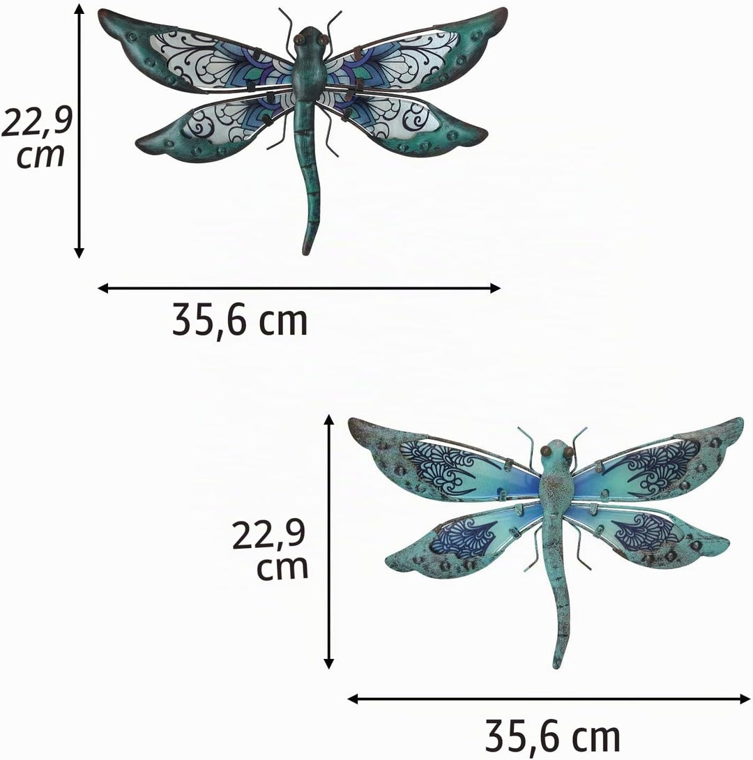Liffy Metall Libelle Wanddekoration im Freien Zaun Kunst ausserhalb hängende Dekorationen für Garten
