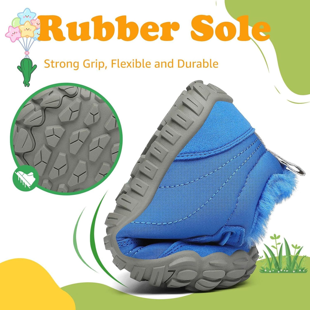 SAGUARO Kinder Winter Barfussschuhe Winterschuhe Warme Gefüttert Wanderschuhe Leicht rutschfest Wint