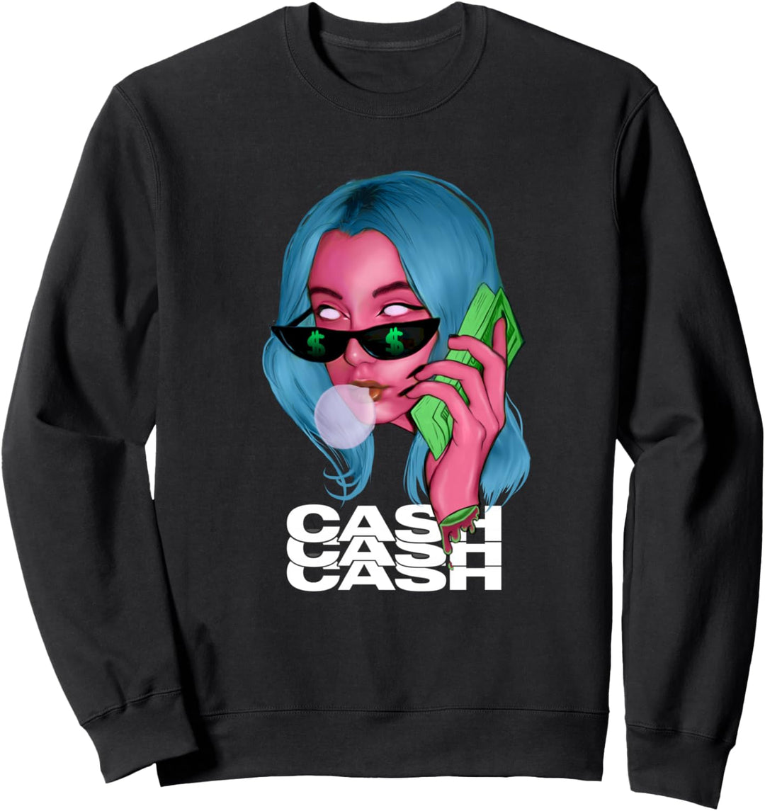 Cash Girl - Traurige Ästhetik Edgy Streetwear Sweatshirt