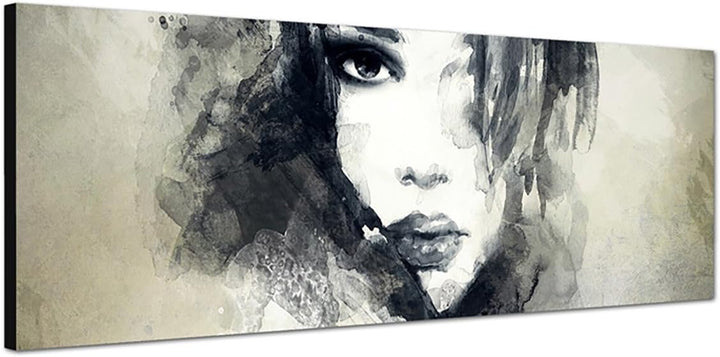 Paul Sinus Art Panoramabild auf Leinwand und Keilrahmen 150x50cm Handmalerei Kunst Frau Mädchen Gesi