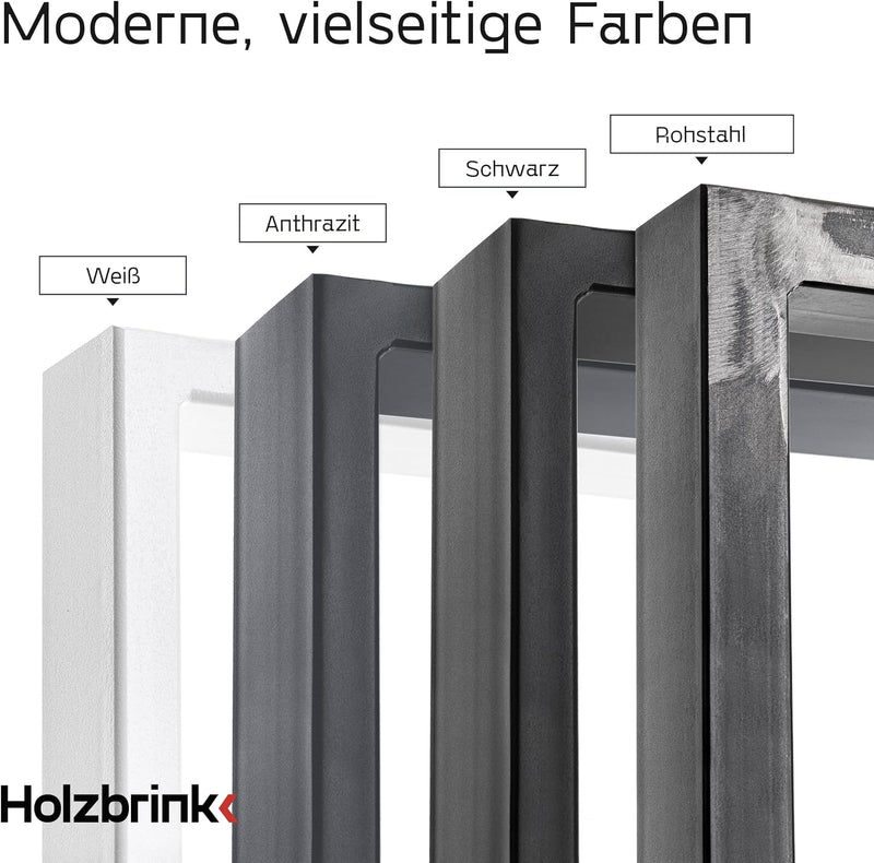 HOLZBRINK Tischbeine für Couchtisch Sitzbank, Möbelfüsse aus Vierkantprofil 80x20 mm, Tischgestell 4