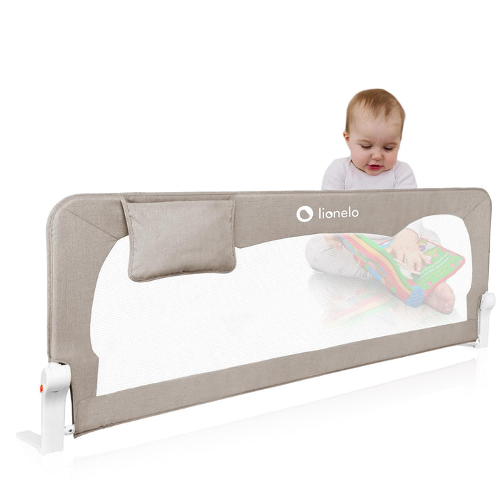Lionelo Hanna Bettgitter Rausfallschutz 150 cm x 66 cm, zusammenklappbar um 180 Grad, luftiges Netz,