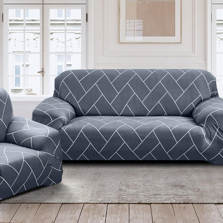 Lydevo Sofabezug 2 Sitzer Stretch Sofahusse Elastischer Sofabezug Spandex Sofa Überzug mit 2 Kissenb
