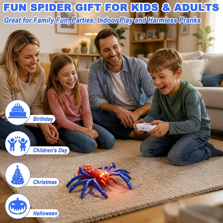 Ferngesteuerte Kletterspinne RC Spinne Wiederaufladbar mit LED Augen 360° Drehung Krabbelt an Wand D