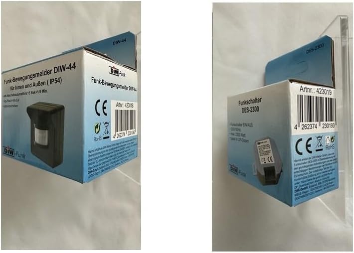 PD-545 DIW-FUNK Funk Bewegungsmelder IP44 im Set mit Funk-Einbau Empfänger 230V Funkschalter Lichtsc