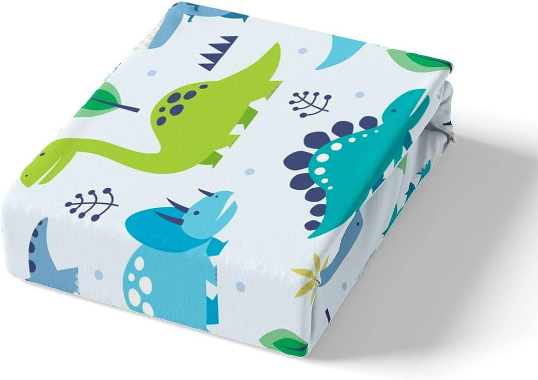 Homewish Dinosaurier Bettbezug für Jungen 135x200,Cartoon Dino Bettwäsche Set Blau Grün Dinosaurier