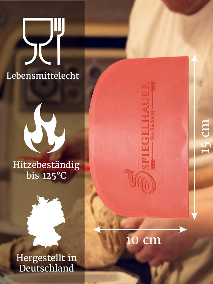 Bäckerei Spiegelhauer Sauerteig Glas 850 ml mit Gärkorb, Teigschaber, Spatel I Sauerteig-Starter-Set