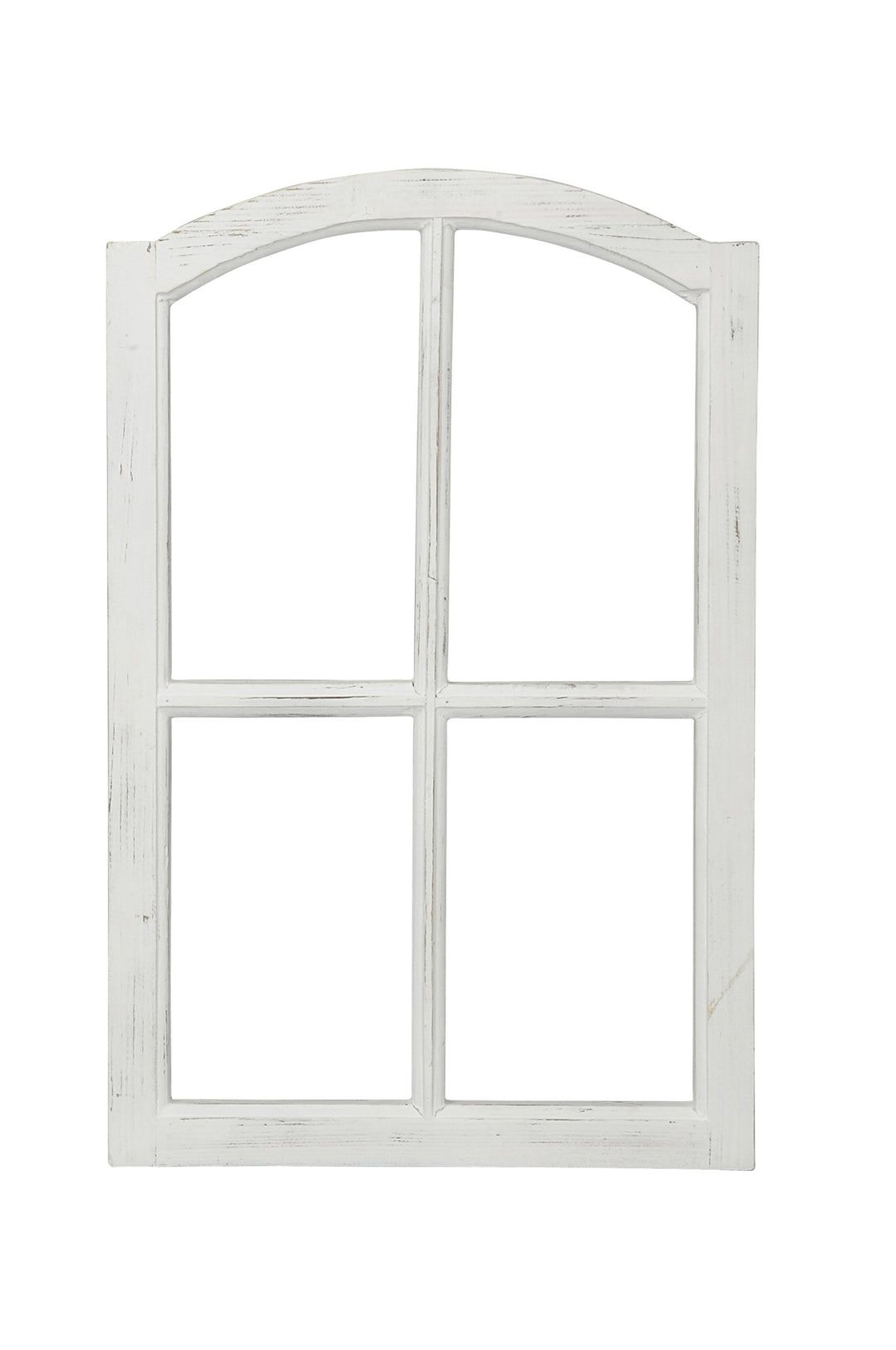 Posiwio Deko-Fensterrahmen Holz- Rahmen Fenster-Attrappe Holz Shabby weiss gewischt Vintage