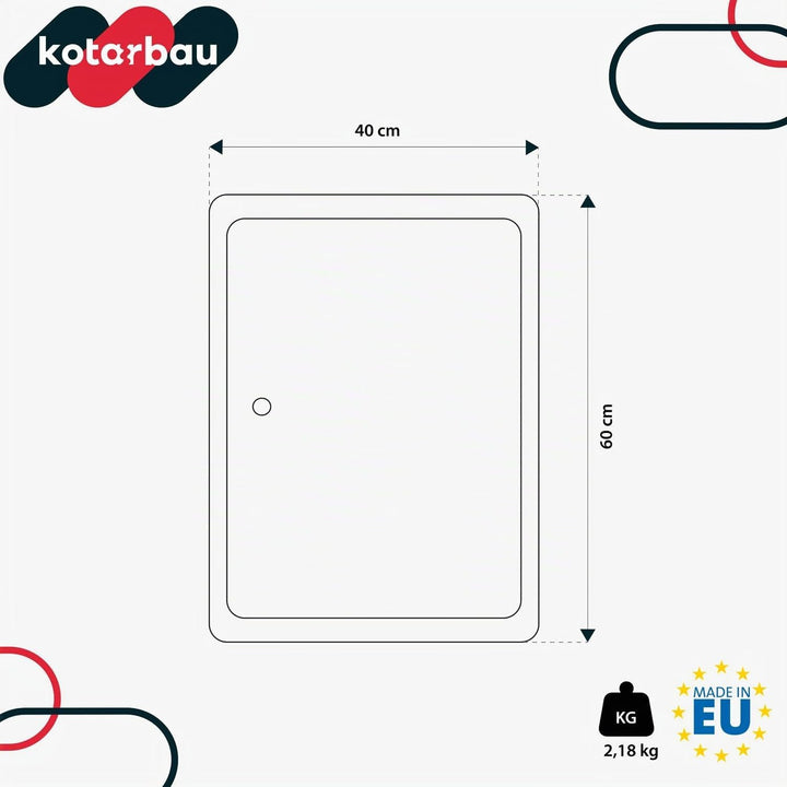 KOTARBAU® Revisionsklappe Grösse 40x60cm mit Schlüssel Edelstahl Silber für Revisionsschächte, 40x60