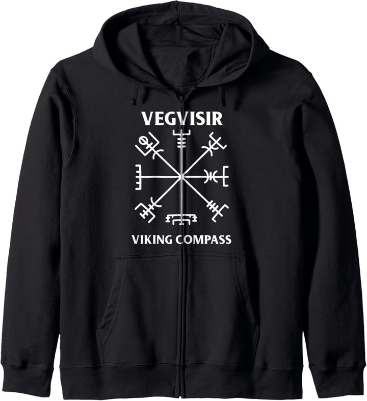 Wikinger-Kompass-Symbol Runen Elder Futhark Kapuzenjacke