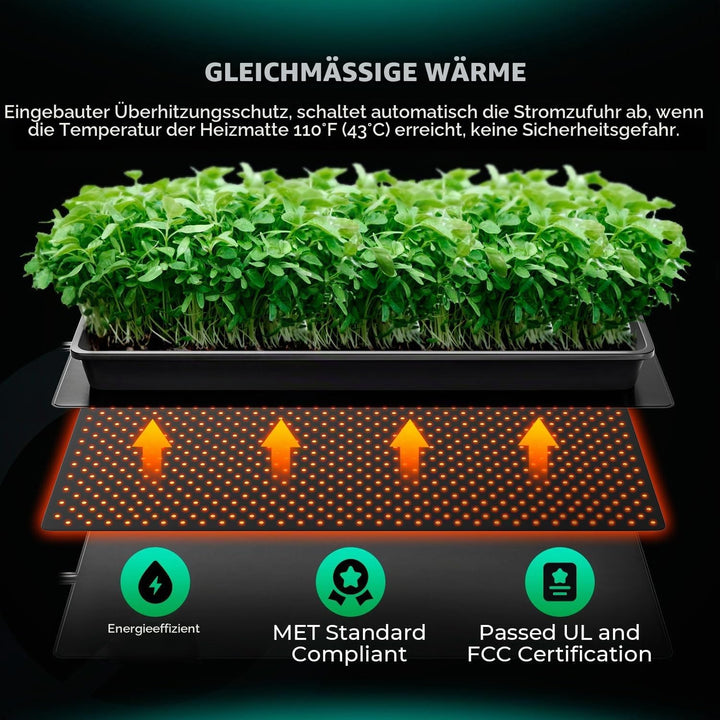 MARS HYDRO Heizmatte Pflanzen mit Thermostat für gärbox Terrarium,Wärmematte Pflanzen für Sämlinge G