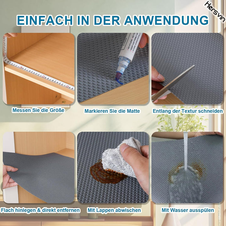 Hersvin Schubladenmatte (Übergrösse) 80cmx500cm Schrankpapier Schubladeneinlage Eva Wasserfest Nicht