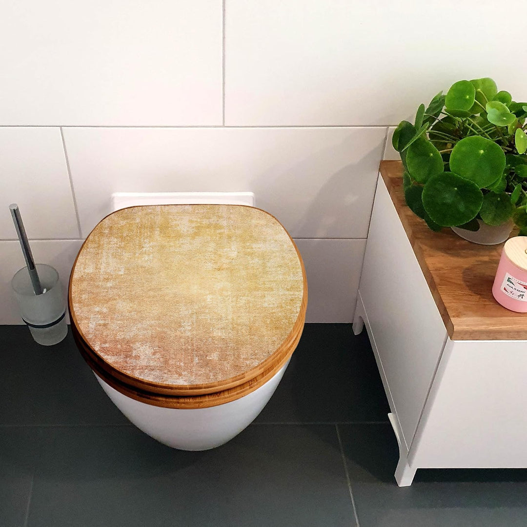 banjado Design WC Sitz Bambus Absenkautomatik 45,8x37,5cm - Toilettendeckel mit Absenkautomatik Holz