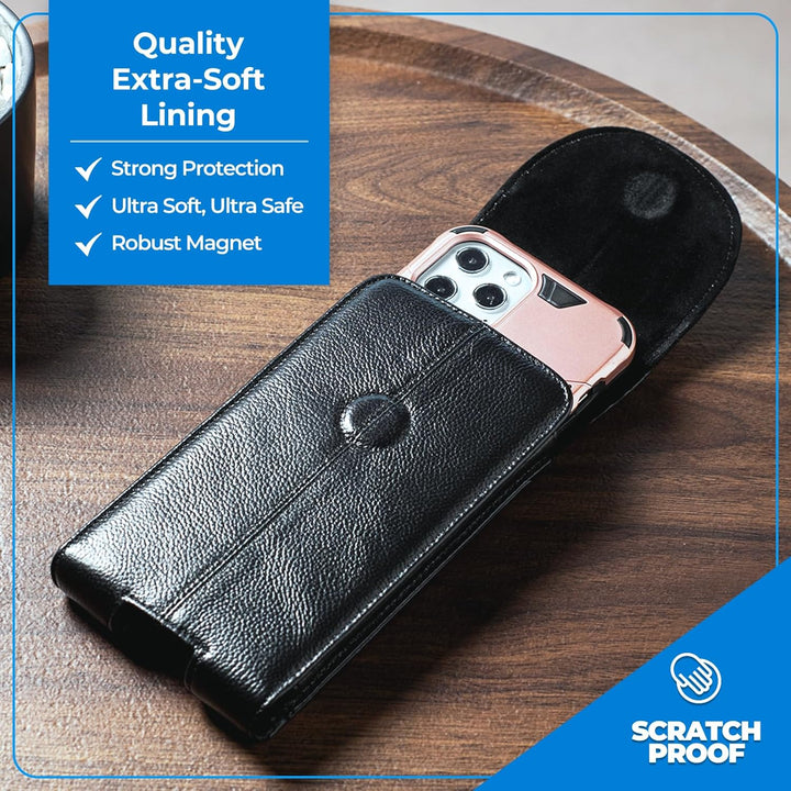 Hengwin Echtes Leder Handy Holster, Gürteltasche mit Gürtelclip für iPhone 14 Plus, 14 Pro Max, 13 P