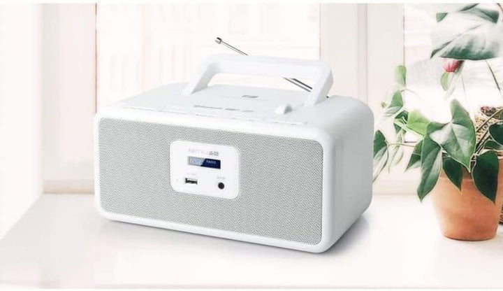 Tragbares Bluetooth Radio, CD, MP3 mit USB weiss, weiß