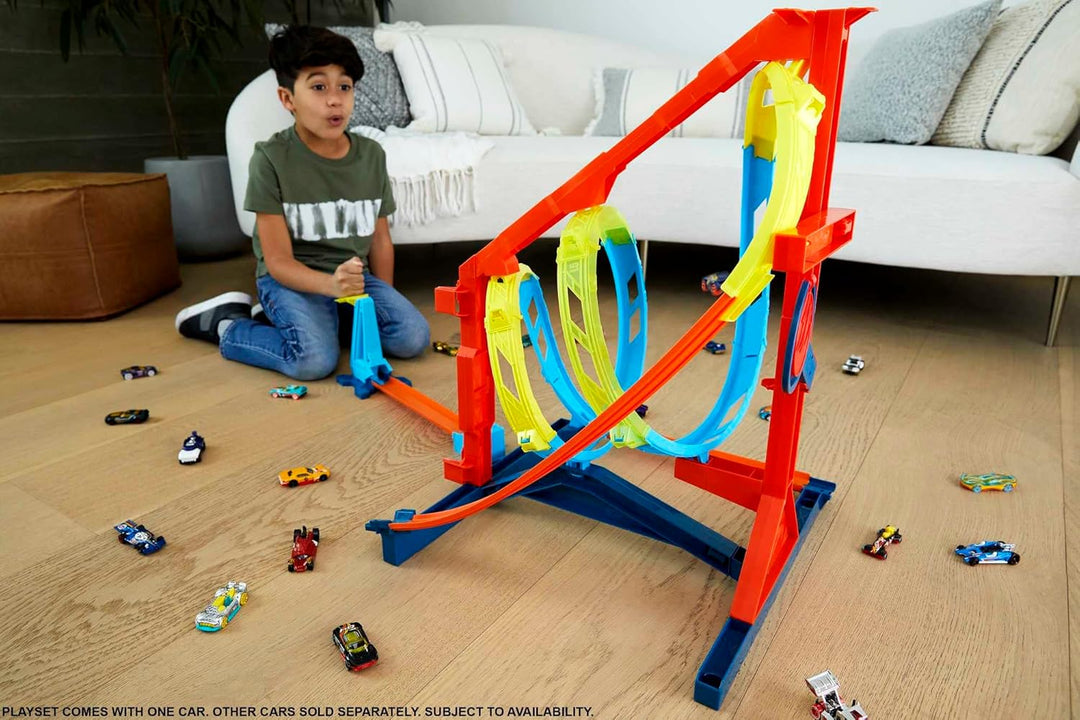 Hot Wheels HDX79 - Track Builder Unlimited Looping-Twister Set, innovativer Looping-Spielspass, 2 Sp
