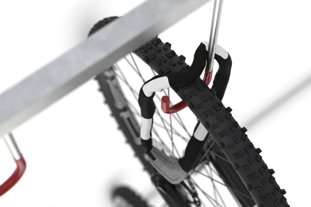 Fahrrad-Hängeparksystem 3874, zur Wandmontage | Fahrradständer für 4 Fahrräder | Reihen-Hängeparker