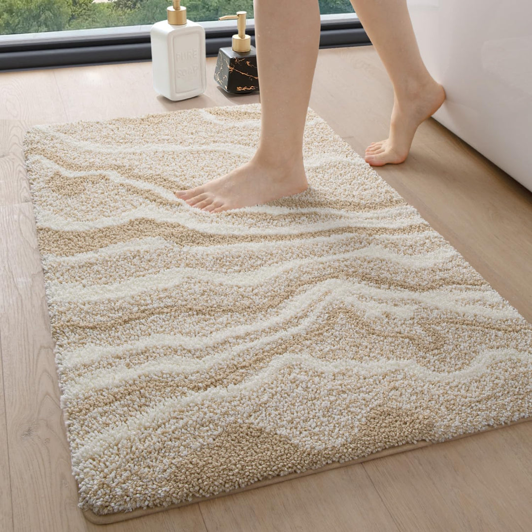 DEXI Badezimmerteppich 40 x 60 cm, Badvorleger rutschfest waschbar, Badematte Mikrofaser Saugfähig,