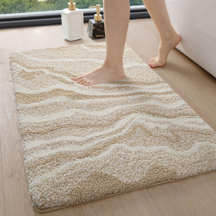 DEXI Badezimmerteppich 40 x 60 cm, Badvorleger rutschfest waschbar, Badematte Mikrofaser Saugfähig,