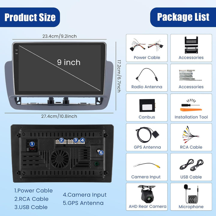 [4G+64G] Inefala Android 15 Autoradio für Seat Ibiza 2012-2015 mit Wireless Carplay Android, 9 Zoll