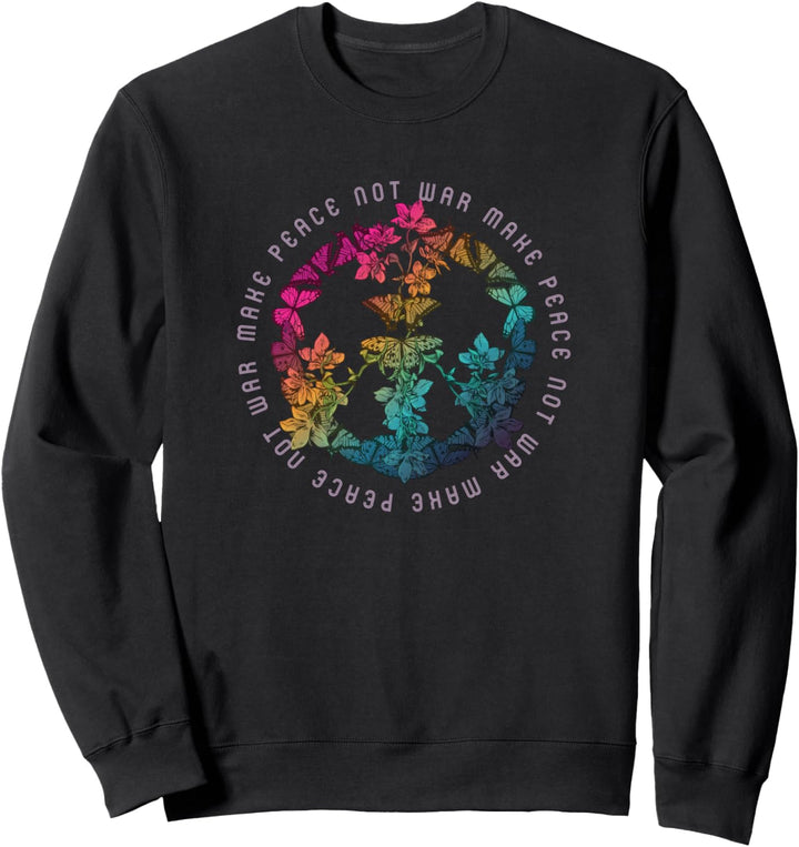 Peace Zeichen - Friedenszeichen mit Schmetterlingen Sweatshirt