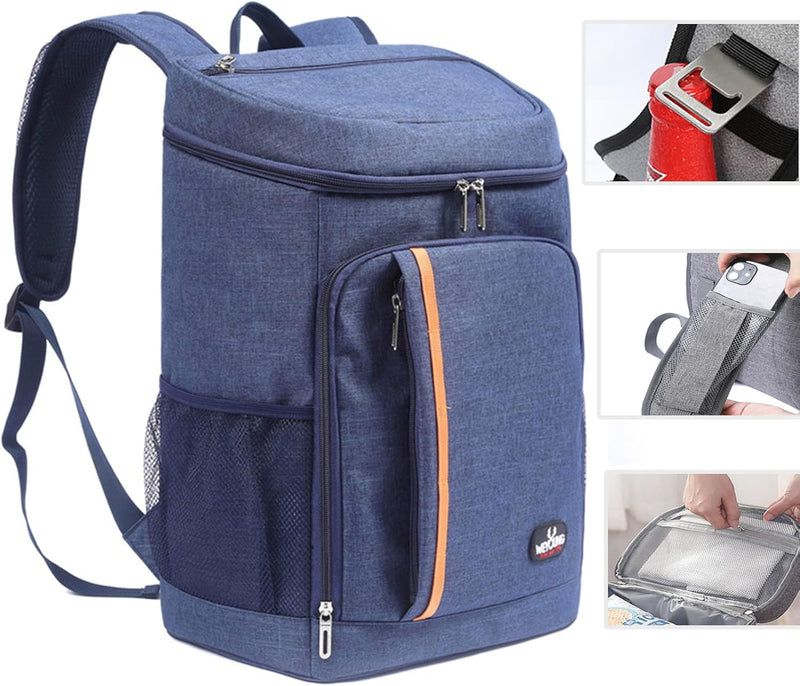 QINGLOU 25L Kühlrucksack Thermo Rucksack Picknickrucksack Kühltasche Gross Isoliert Cooler Bag Männe
