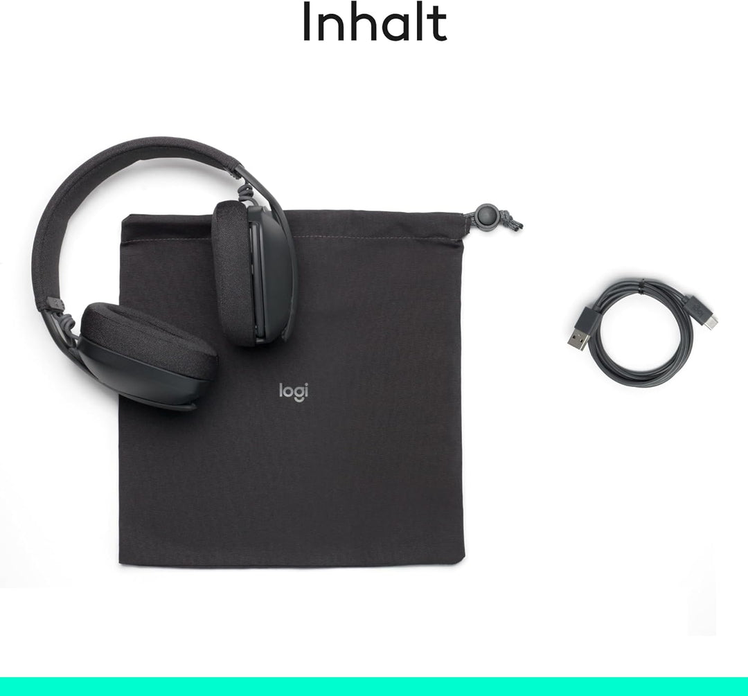 Logitech Zone Vibe 100 Leichte, kabellose Over-Ear-Kopfhörer mit geräuschunterdrückendem Mikrofon, M