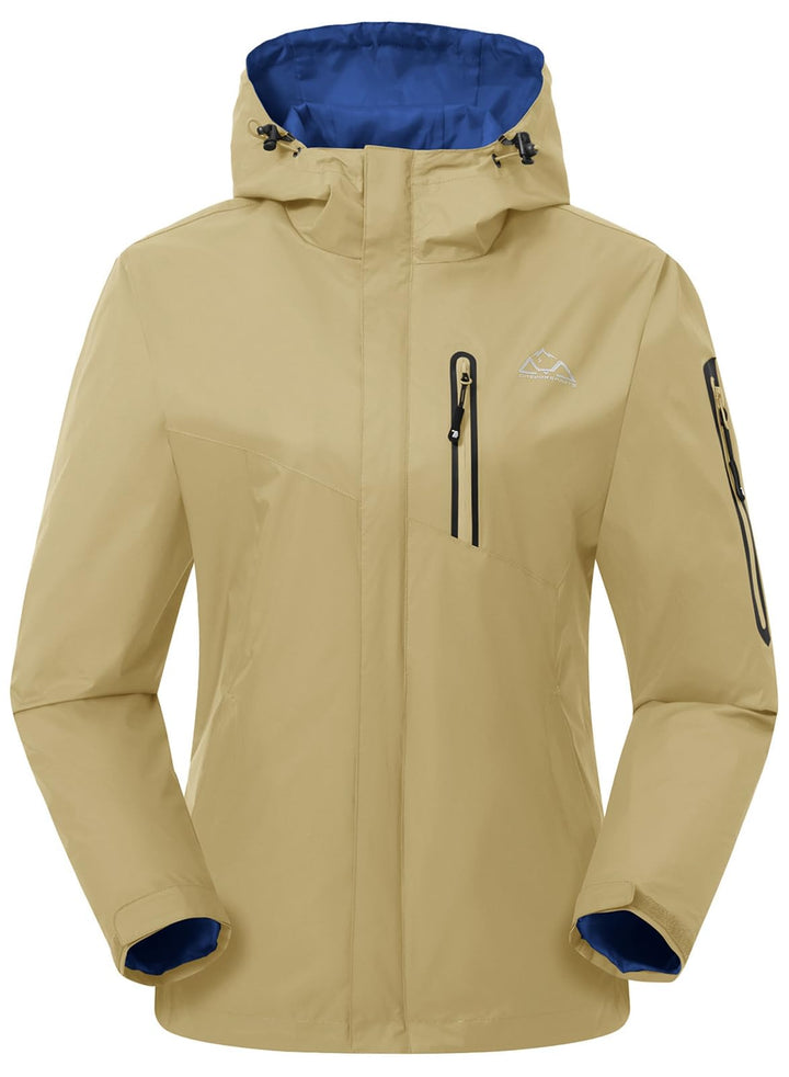 YSENTO Damen Regenjacke Wasserdicht Atmungsaktiv Outdoorjacke Leichte Übergangsjacke Windbreaker mit