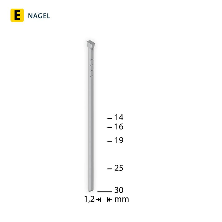 Novus Nägel 19 mm Länge, 2600 Stück vom Typ J/19, optimales Heftmittel zur Befestigung von Zierleist